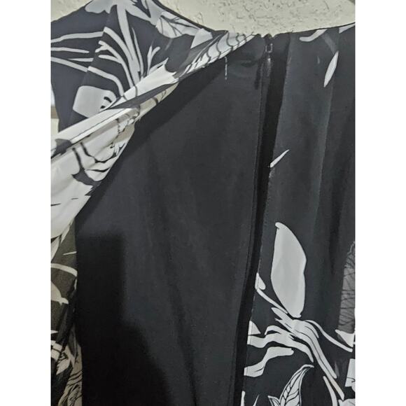 Joseph Ribkoff Sheath Dress Semi Sheer Floral Overlay Size 10 Floral (855) - Picture 9 of 10